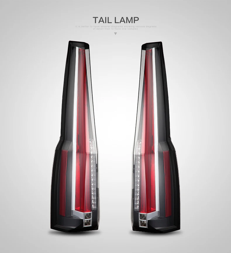 VLAND manufacturer for car taillight for Escalade taillight 2007-2014 LED rear lamp for Escalade tail lamp Red signal