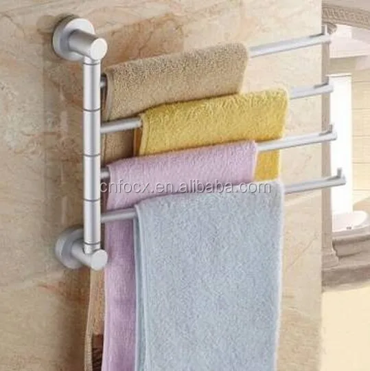 Aluminum Towel Rack With 4 Rotate Rails / Bathroom Towel Holder