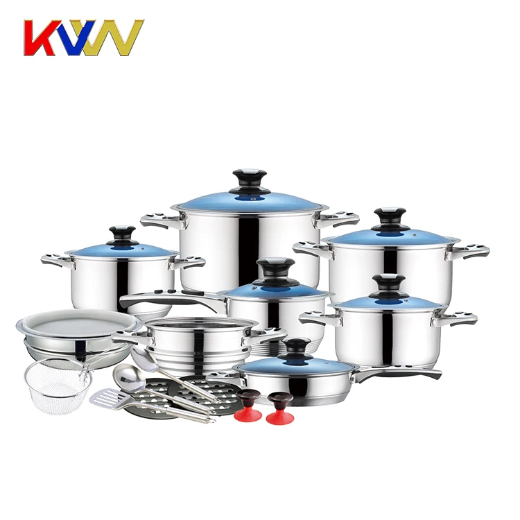 High Quality 23pcs Stainless Steel Casserole Set With Blue Cover - Buy