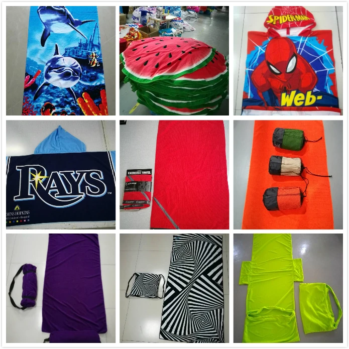 High Quality 100 Cotton Beach Towel With Inflatable Pillow/beach Towel