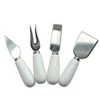 Cathylin Special Design white ceramic handle stainless steel wedding cake cutter server fork shovel and knife set
