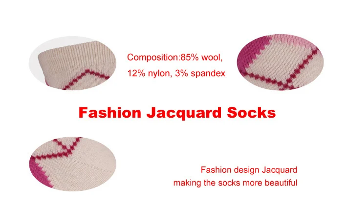 Bulk Wholesale Square Pattern Knit Socks Pink