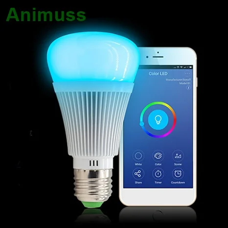 Wireless remote control smart Sonoff wifi switch smart B1 dimmable E27 LED Lamp RGB Color Light Bulb
