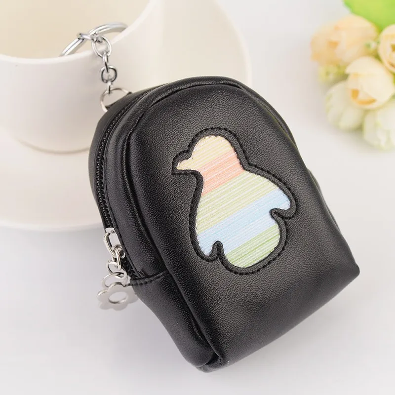 Wholesale Leather Ladies Coin Change Purse Wallet Keychain Mini