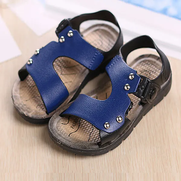 2016 New Fashion Summer Baby Boys Shoes Solid PU Beach Slippers Kids Toddler Flip Flops Childrens