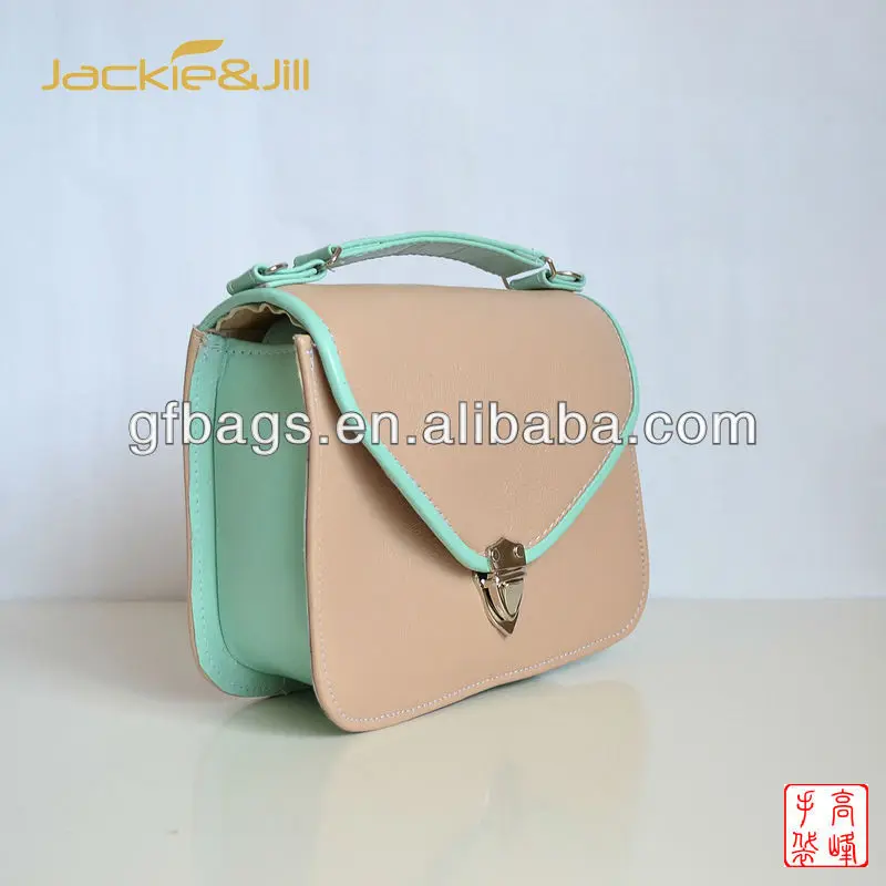 Fashion Small-size Mint Green and Nude Leather Bag Ladies womens tote Handbag