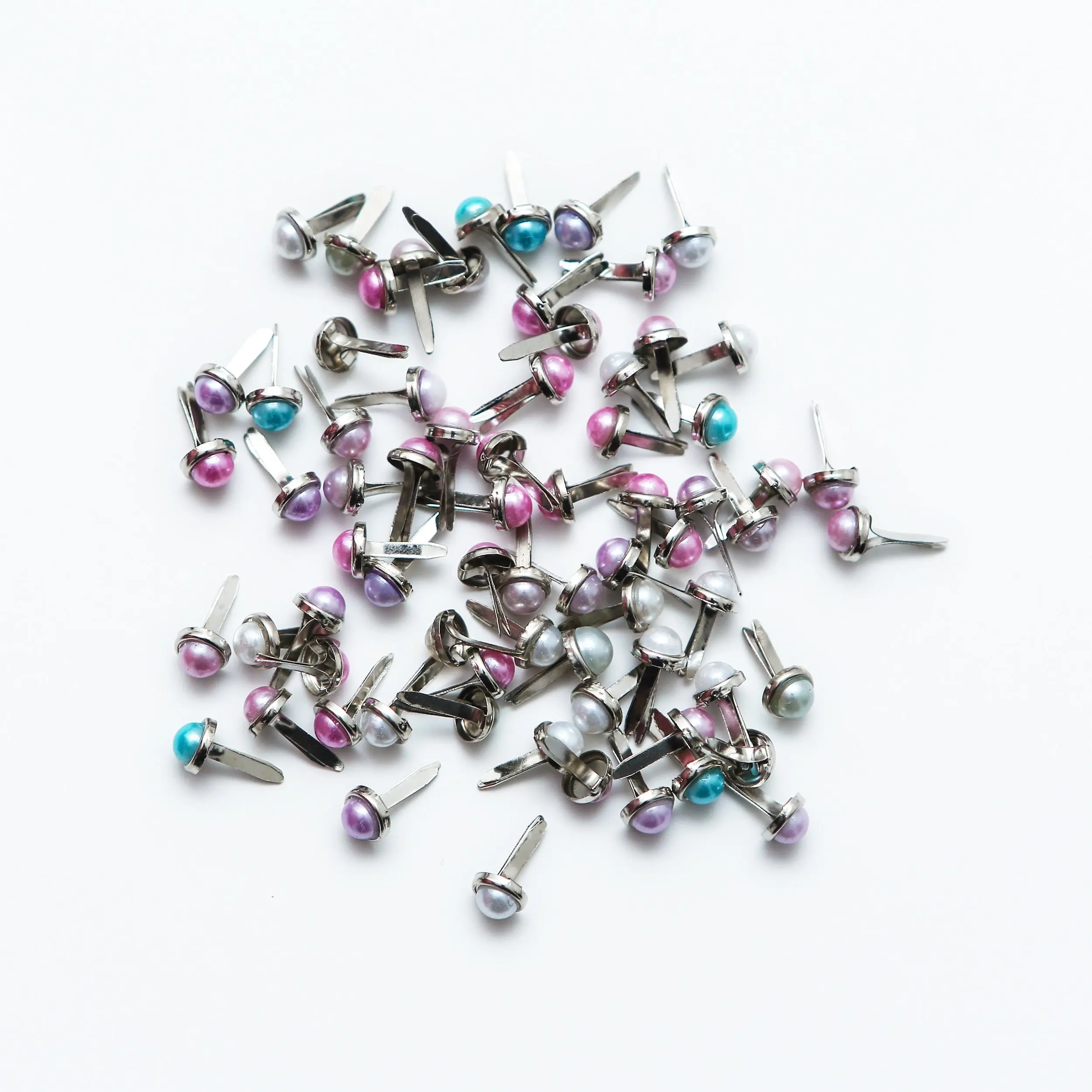 Flameer 100pcs 7.5mm Flower Shape Metal Brads Scrapbooking Embellishments DIY Craft