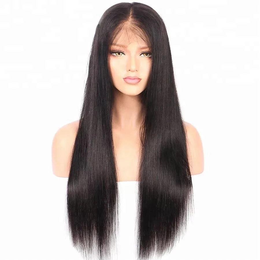 Wholesale Virgin Human Hair Silky Straight Full Lace Wig With Baby Hair For Black Women