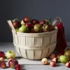 cheap round fruit apple stencil wood chip bushel basket with handles