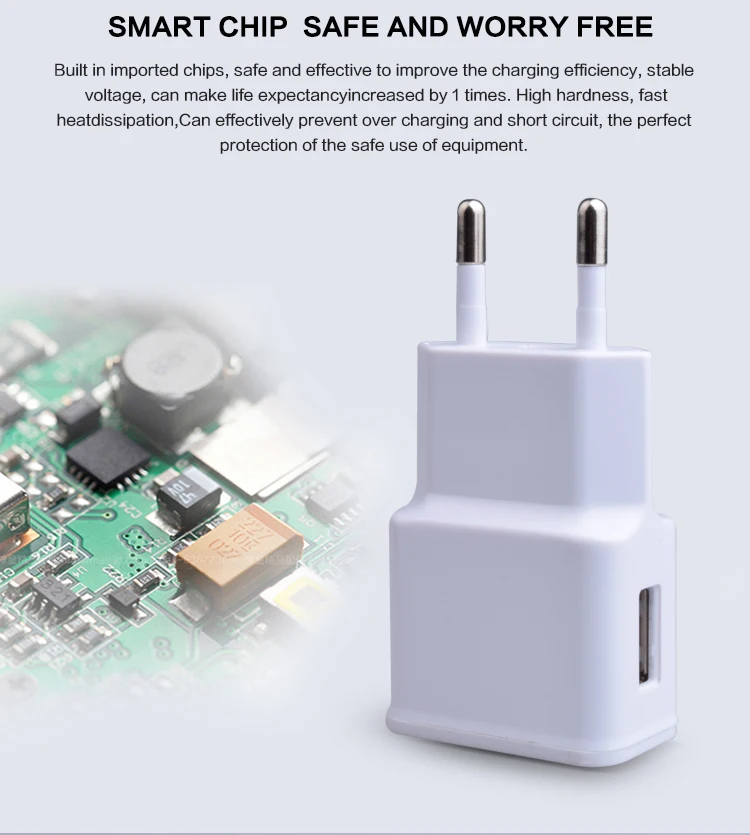 China Direct Sales EU 5V2A Single Port Usb Wall Charger High Quality Mobile Phones Power Adapter Mobile Phone Accessories