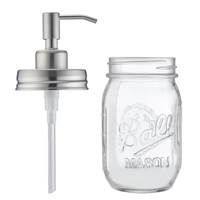 Full Stainless Steel Countertop Sink Soap Dispenser Liquid Bottle