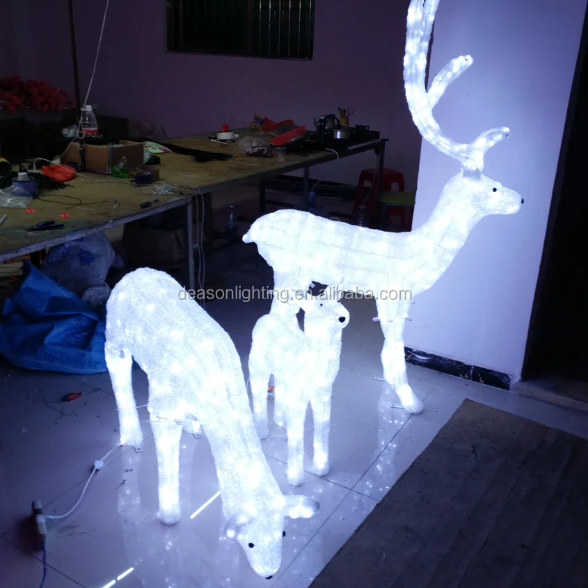 Décoration Renne De Noël Lumineux Extérieur 82x45 Cm - Éclairage Solaire - Acrylique Résistant Aux Intempéries - 2