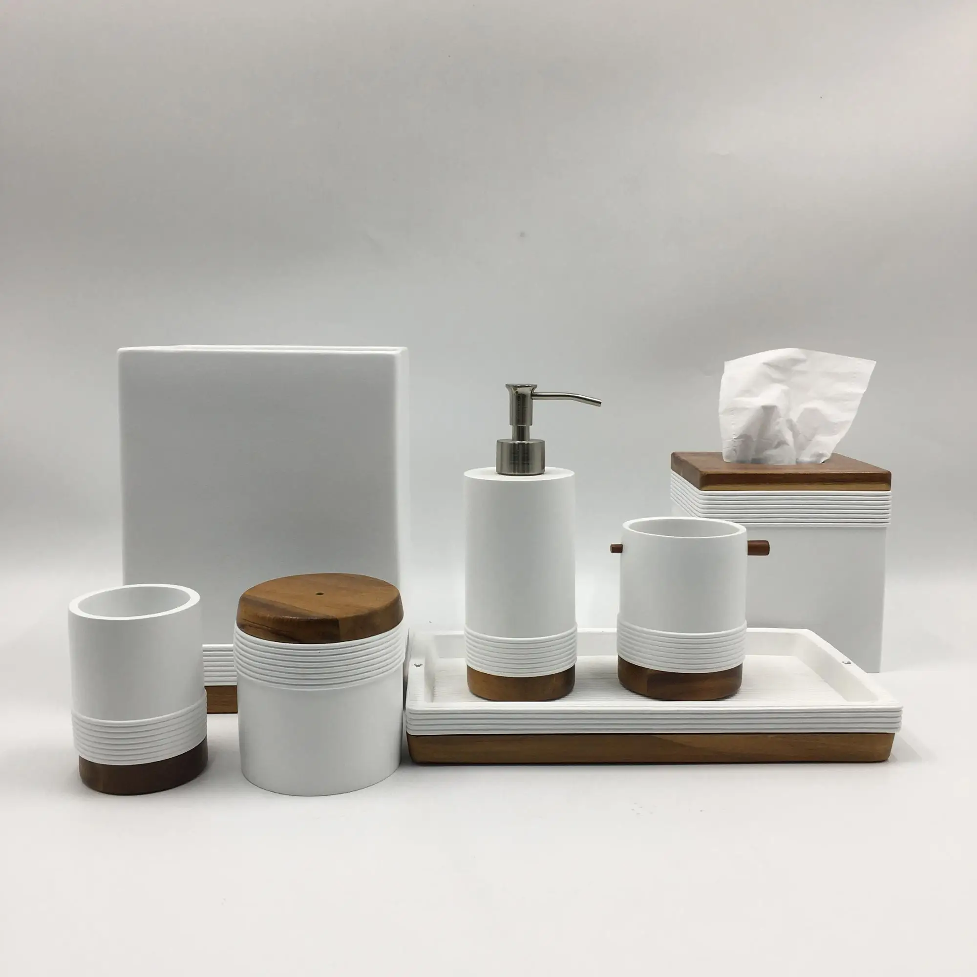 Polyresin Table Top Amenity Tray Composite Material Bathroom Tray For