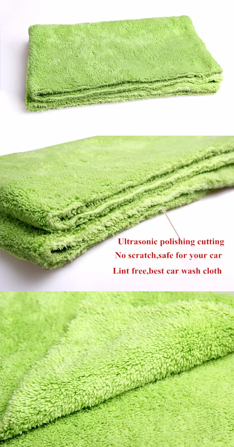 Ultrasonic Cut Edgeless Microfiber Car Buffing Cloth Car Detailing