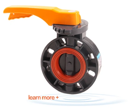 Wafer type worm gear plastic pvc butterfly valve inox