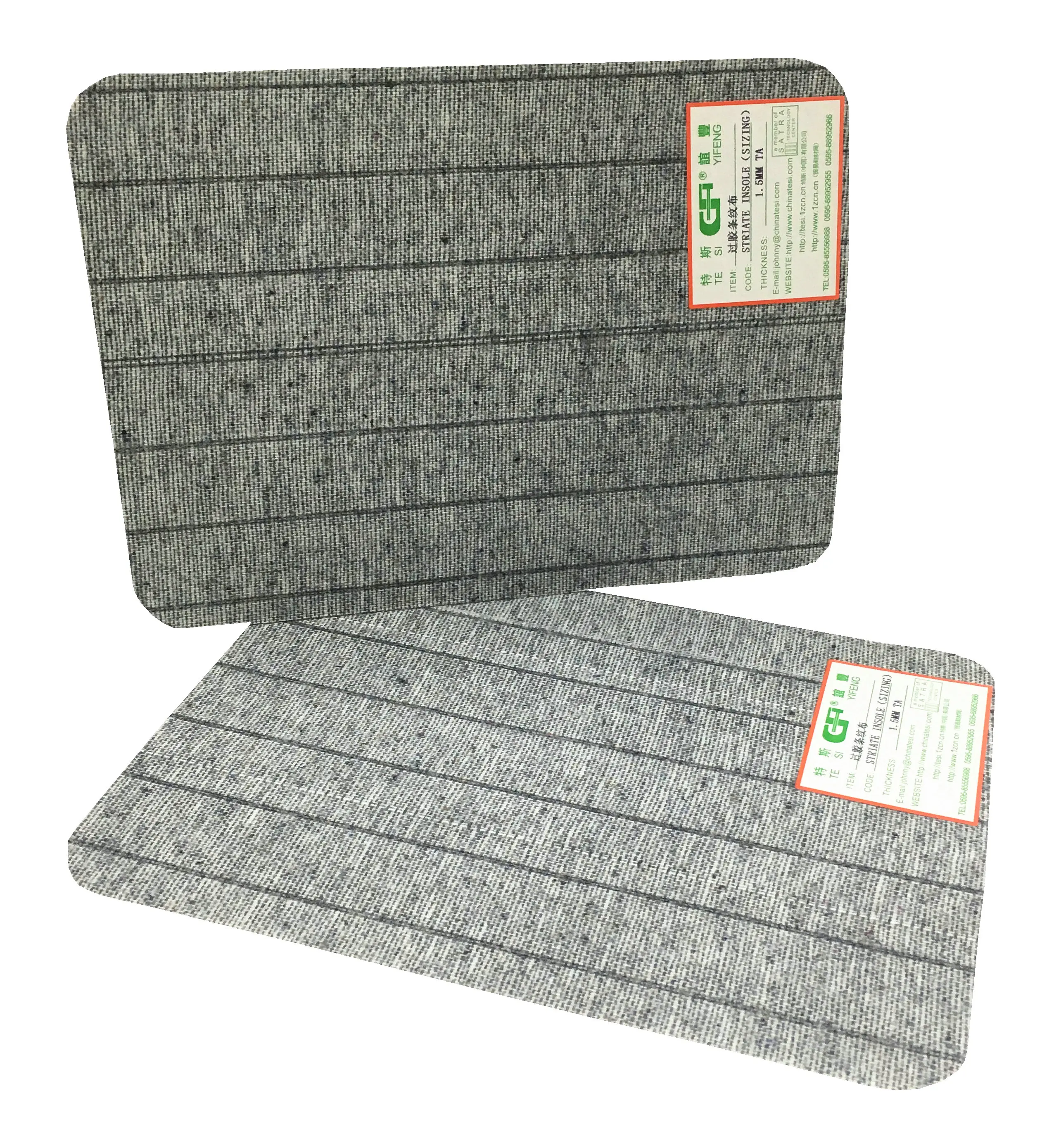 
China Top Quality and Factory Price Non Woven Striate Insole Board for shoes making 