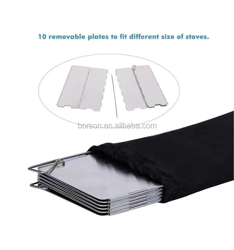 10 Plates Aluminum Folding Camp Stove Windshield Wind Screen Camping
