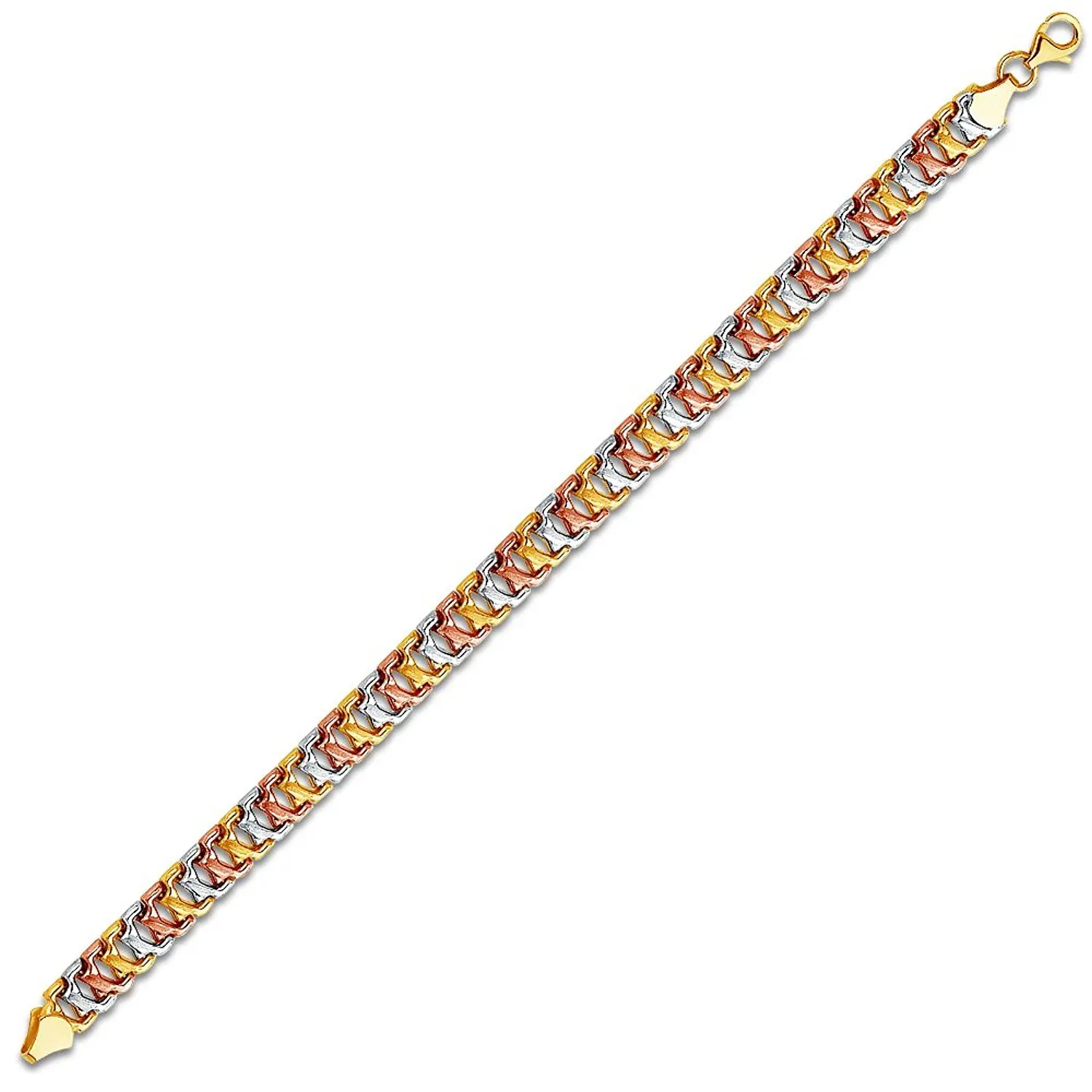 Wellingsale 14k White Gold Polished Stampato Oval ID Bracelet 6