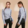 Toplook Custom logo Yoga Shirts Ladies Long Sleeves Crop top Workout Gym Shirts Running Sports Cropped Tops T-Shirt B161