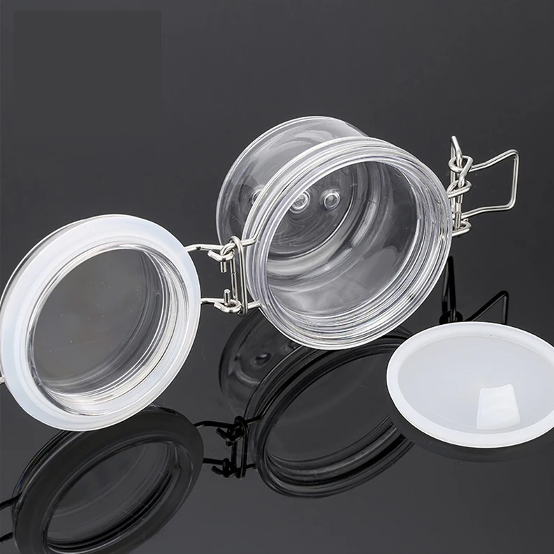 120g Volume Food Storage Plastic Jars With Lock Lids,White Color