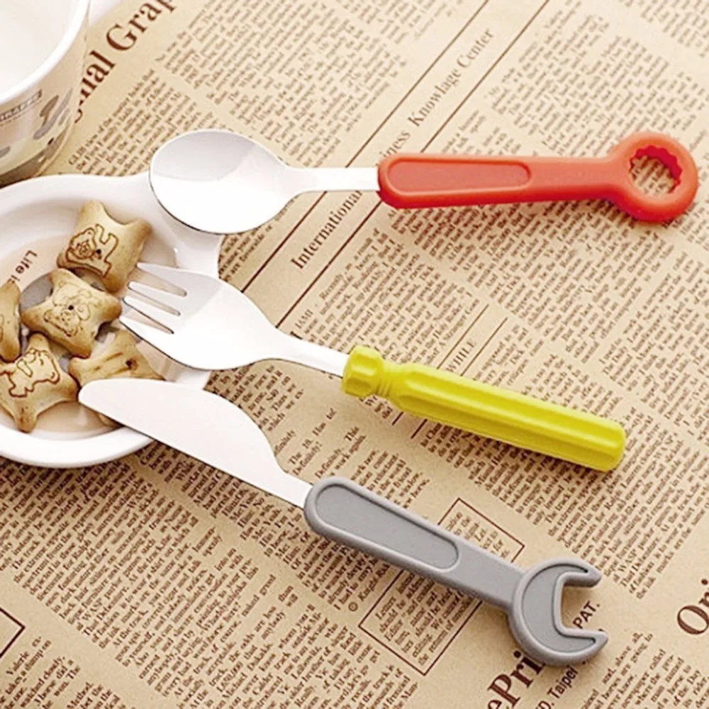 3pcs Children Cutlery Set With Silicone Handle Buy Cutlery Set