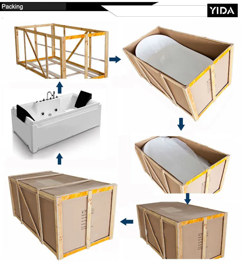 Construction Building Bathroom Japanese Bathtub Acrylic Massage Bathtub