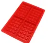 BPA Free 4 Cavities Waffle Mold Silicone Waffle Maker Baking Tray Mold for Waffle Cake Chocolate Craft Candy Soap Baking