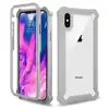 For iPhone Xs Max Case, Full-Body Rugged Clear Bumper Case with Built-in Screen Protector