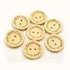 custom 15mm 20mm 25mm 2 hole round laser engraved logo wood buttons for clothes