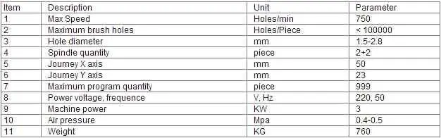 tufting machine specification