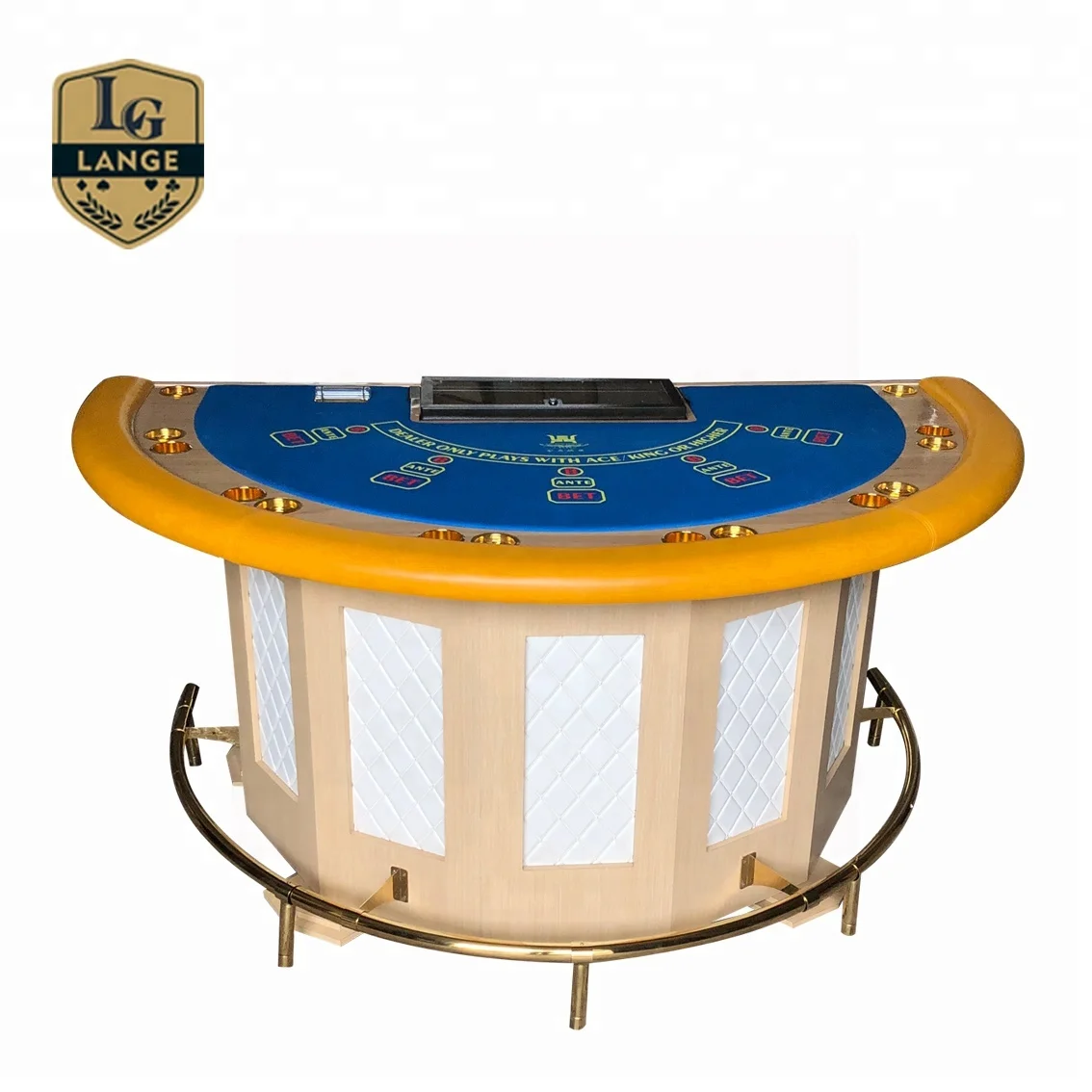 Highend Black Jack Bar Style Poker Table With Metal Fence Footrail Buy Match Poker Table