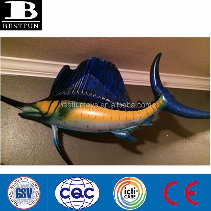 Pvc Inflatable Swordfish Toy Plastic Blow Up Soft Fish Party Decoration