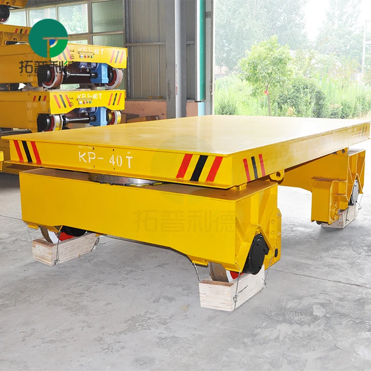 Battery powered railway transfer vehicle for steel mill