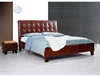Red leather bed frame wave leather bed king size round leather bed