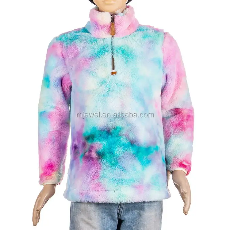 tie dye sherpa pullover wholesale