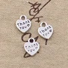 Heart Charms Vintage Silver Heart Thank You Charm Jewelry Pendant Charms 12*10mm