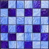 Direct factory 305*305mm water wave pattern mosaic blue swimming pool tile price