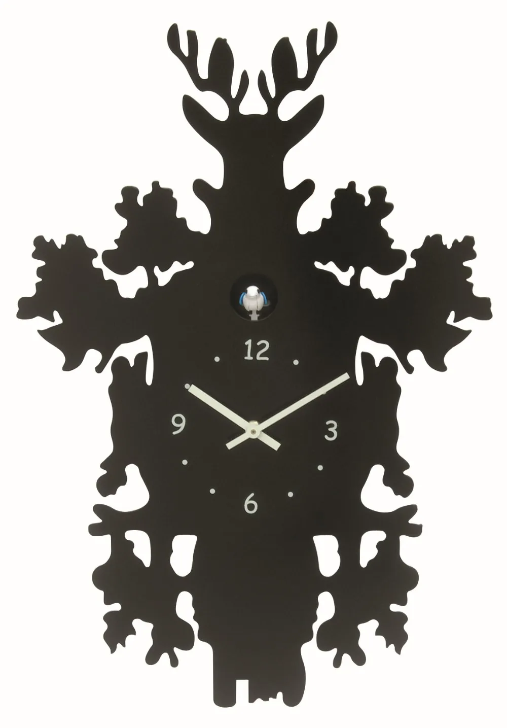 Wall Clock With Bird Coming Out Background