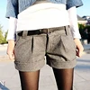 autumn and winter women's turn-up straight woolen bootcut short pants plus large big size casual shorts