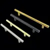 High Precision Delicate T Bar Hexagon Brushed Brass Kitchen Cabinet Door Pull Handles With Single Hole