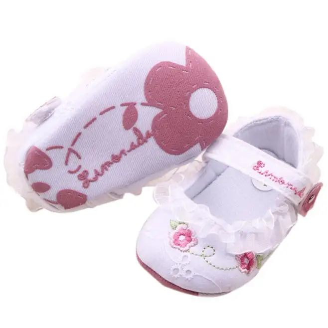 DZT1968 Infant Newborn Baby Girls Colour Anti-Slip First Walkers Soft Sole Single Shoes Sandals