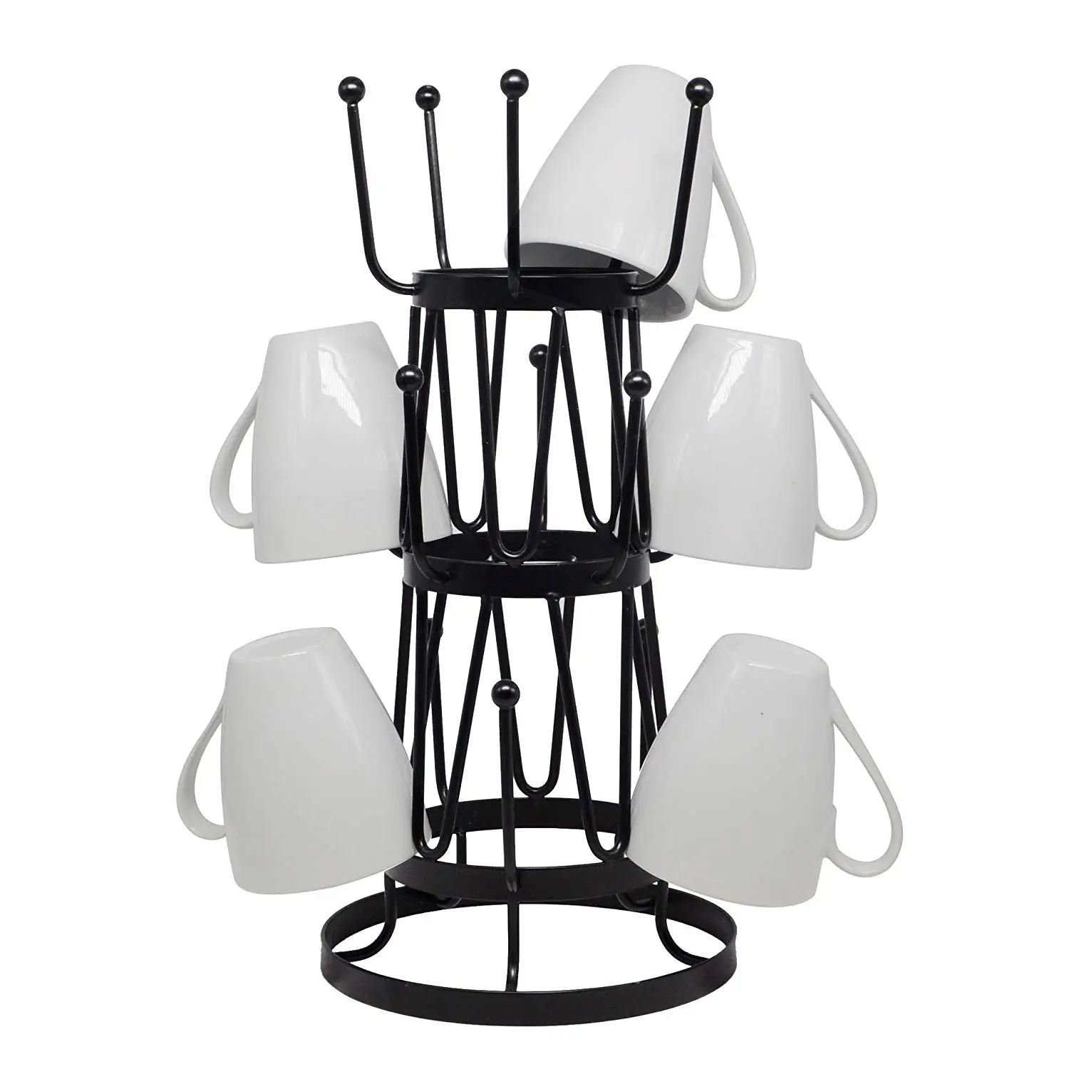 Whosale Countertop Metal Mug Tree Holder Organizer Rack Stand