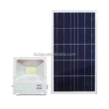 100w Integrated Rechargeable Solar Led Flood Light With Pir Motion