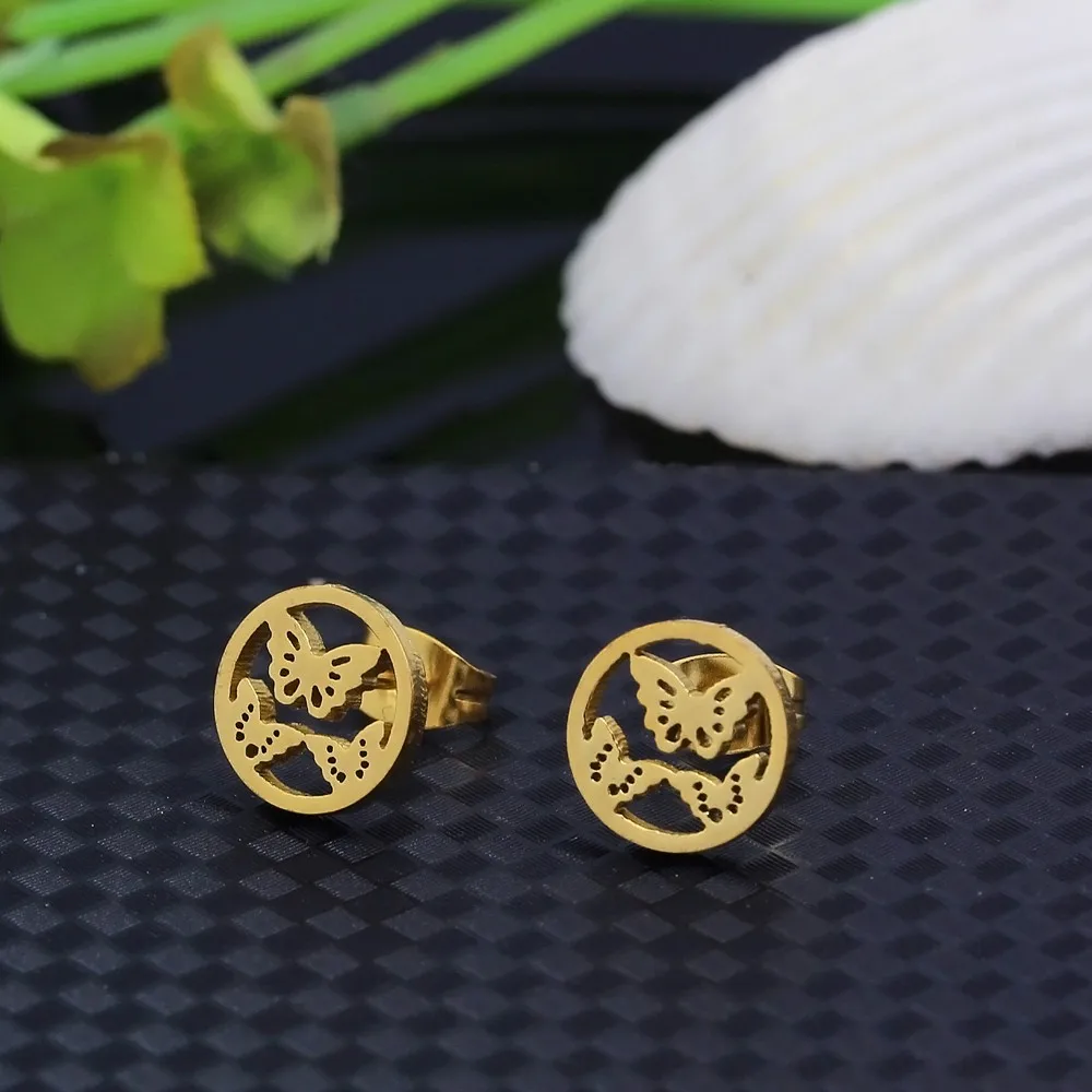 Cheap Wholesale Stainless Steel Jewelry Sets Round Pendant & Earring