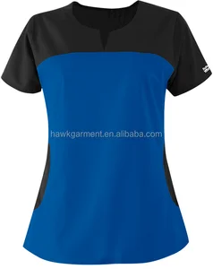 Polycotton Contrasted Color Round Notch Neck Hospital Medical Nurse Short Sleeve Uniform Polycotton Contrasted Color Round Notch Neck Hospital Medical Nurse Short Sleeve Uniform