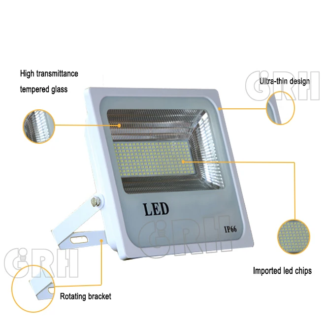 led chip wide beam angle with lens design 150W led flood light