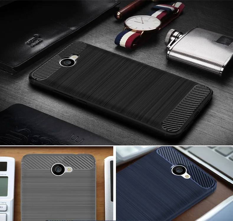 2017 New Arrival Carbon Fiber Tpu case For Huawei Y7 Y7 prime brushed tpu soft cover For Huawei Y7 Y7 prime