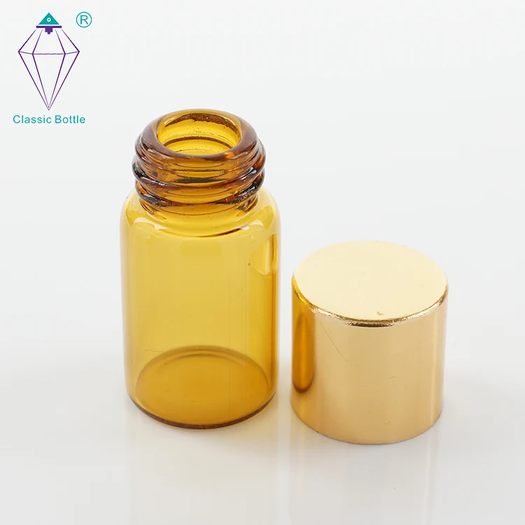 Wholesale 1ml2ml3ml5ml Amber Glass Vial Mini Essential Oil Bottle With Screw Cap Bottles 6180