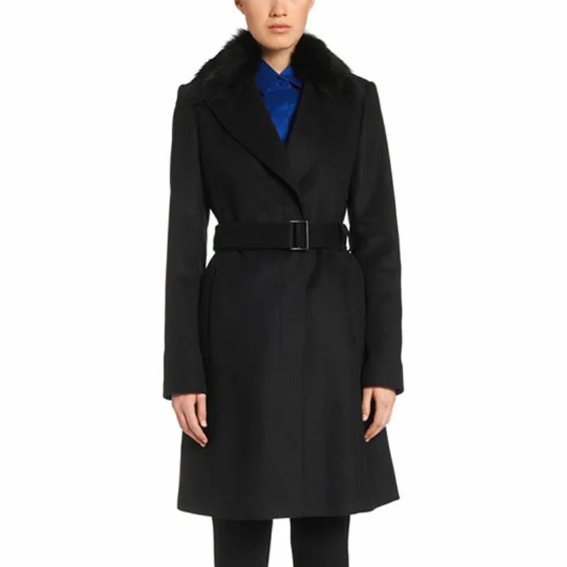 Vince Camuto Women's Double-Breasted Faux-Fur-Collar Wool Blend Coat -  Macy's