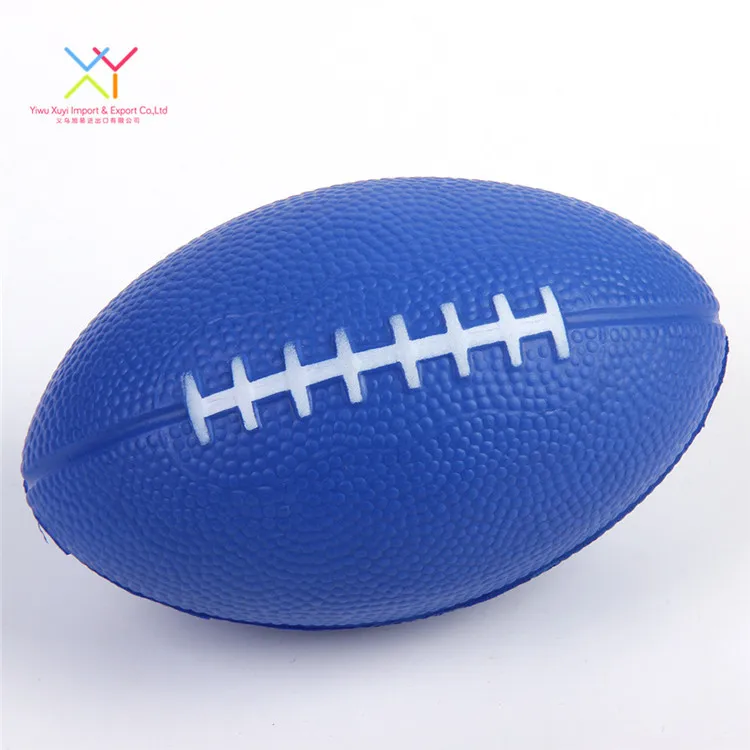Custom PU foam soft squeeze toy rugby shape stress ball promotional gifts